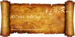 Árki Réka névjegykártya